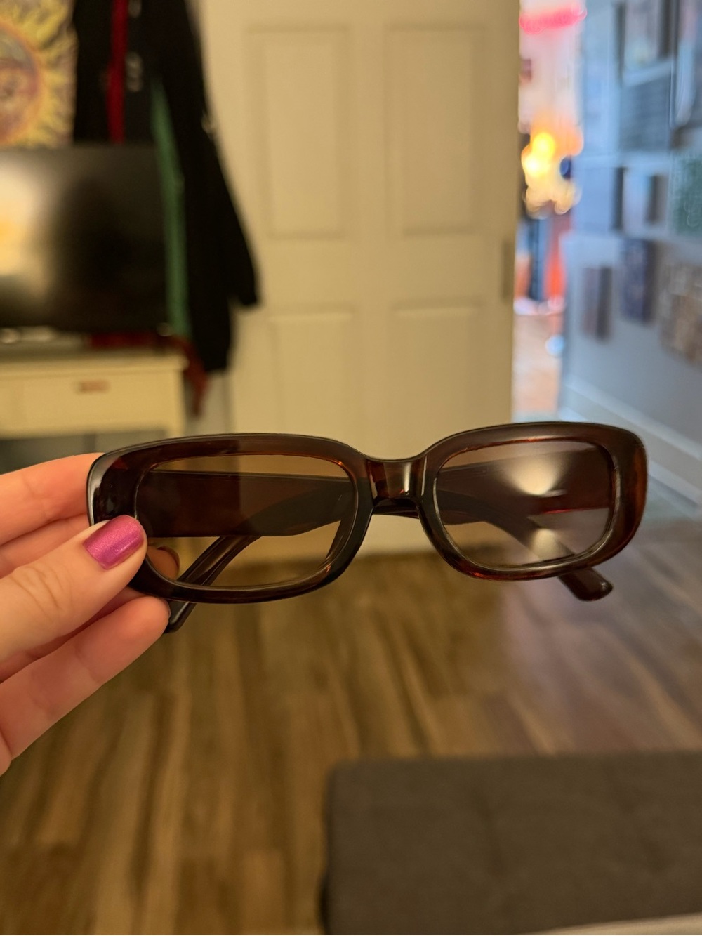 Urban Outfitters Tortoiseshell Rectangular Sunglasses - Brown